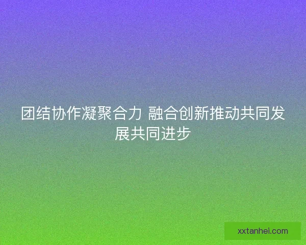 团结协作凝聚合力 融合创新推动共同发展共同进步 团结协作凝聚合力 融合创新推动共同发展共同进步